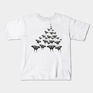 Flock of Zebra Swallowtail Butterflies Kids T-Shirt